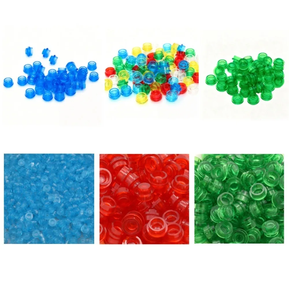 MOC Small Particle Building Blocks Pixel Art – Transparent Blue Ocean & Beach Scene 1x1 Pixel Circular Headlight Part No.6141