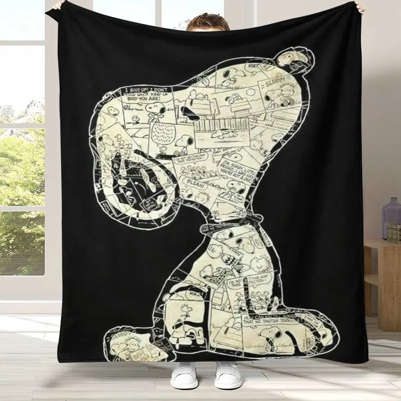 Kawaii S-Snoopys Dog Cartoon Soft Flannel Throw Blanket,Cozy Warm Blanket for Bed,Sofa,Living Room,Picnic,Home Decor,Gift Kids