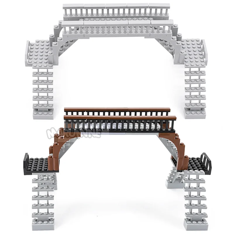 Marumine Idea Steet View Overpass MOC Build Bricks Set Pedestrian Bridge Railway Model Kit DIY Construction DIY Blocks Toys