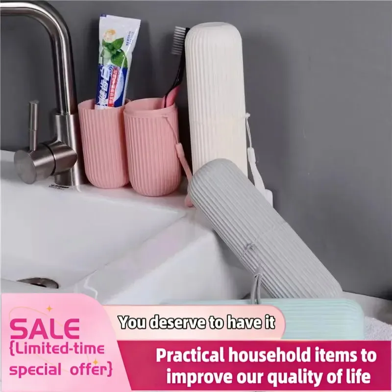 Portable Toothpaste Toothbrush Protect Holder Case Travel Camping Storage Box Organizer Travel Toiletries Storage Cup New Creat