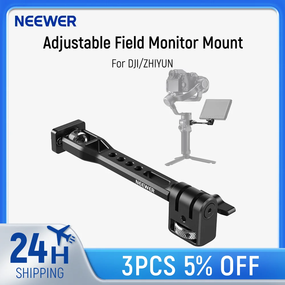 NEEWER Adjustable Field Monitor Mount, 360° Rotating Camera Monitor Mount with 1/4 Inch Thread, Compatible with DJI RS4 Pro RS3