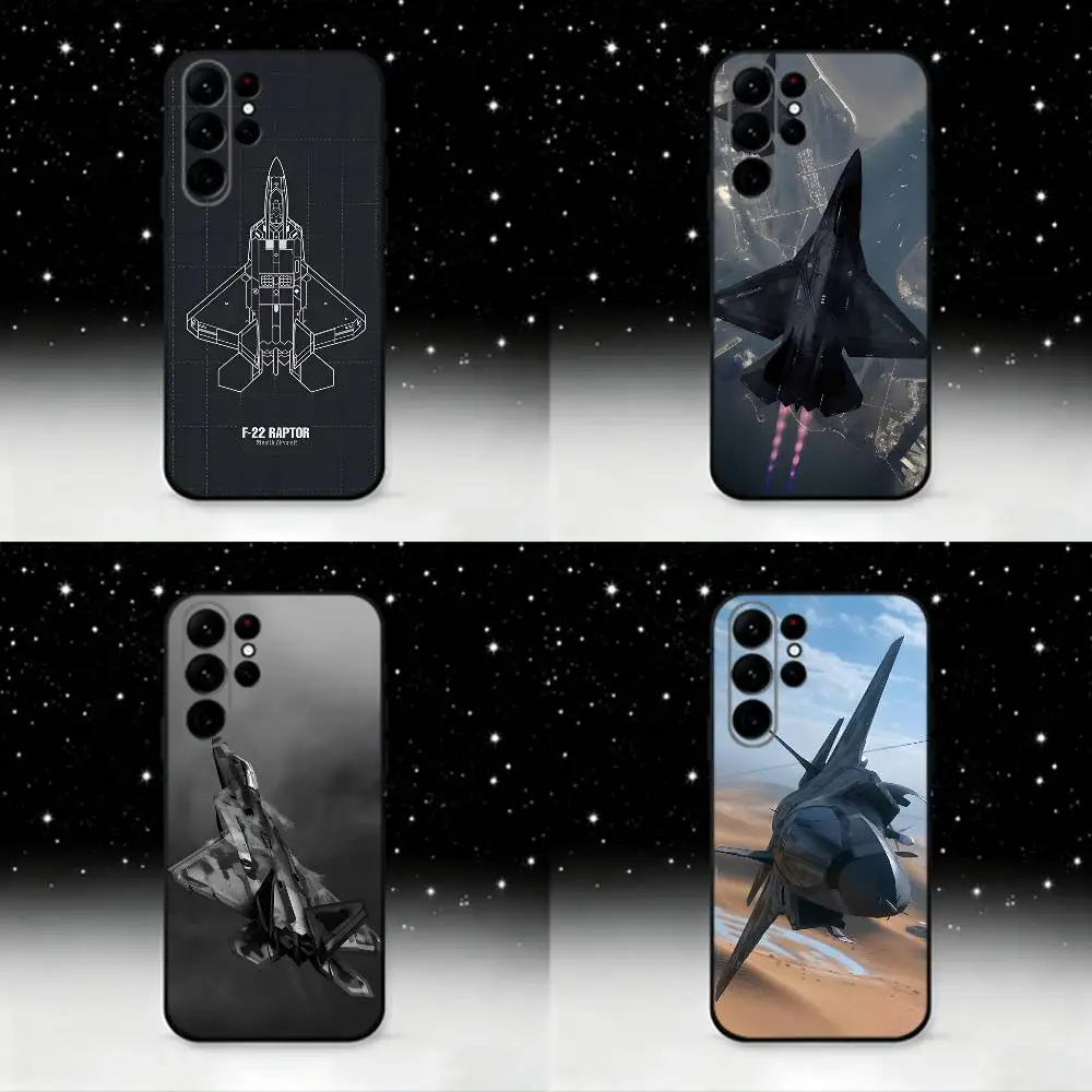 

A-Airplane Fighter Phone Case For Samsung S25,S24 Ultra,S20,S30 plus,S22 plus,S23,S30 Ultra 5G Silicone Black Shell