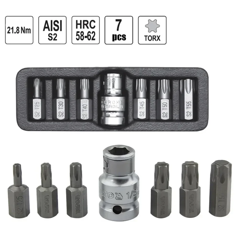 Screwdriver Head Set Hexagonal Twelve Pointed Star Shaped Spline New Sleeve Conversion Bit 7pcs/set 3/8\