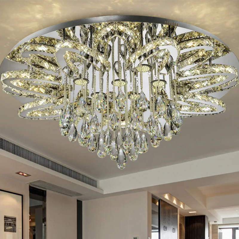 Modern Luxury Dimmable Led Chandelier Living Room Lustre K9 Cristal Led Ceiling Chandelier Lighting Chrome Led Lamp Fixtures image 5
