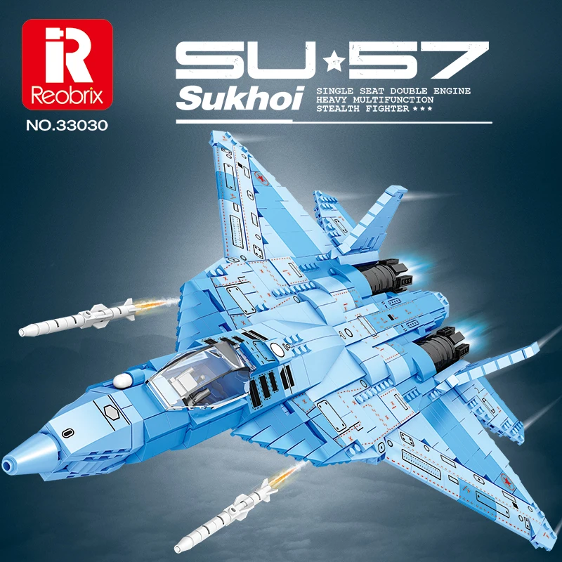 

1365 шт. SU-57 Stealth Fighter, строительные блоки, русские ВВС, модель самолета, кирпичи, игрушки, настольный дисплей, игрушки для мальчиков, подарки для детей