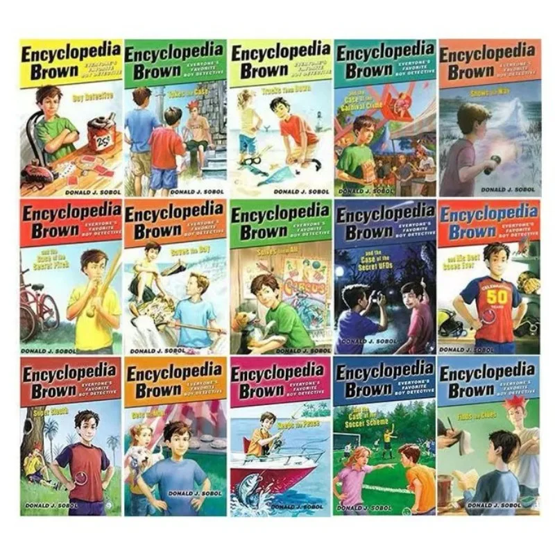 Encyclopedia Brown Kids Chapter Books 15 Volumes Children English Reading Story Books