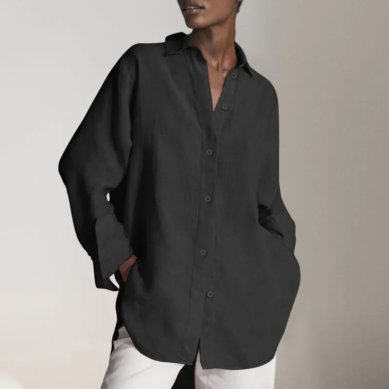 Casual Long Sleeve Solid Shirts Women Sexy Baggy Tops 2023 Ladies Party Tops Tunic Female Blusas Femininas Blouses