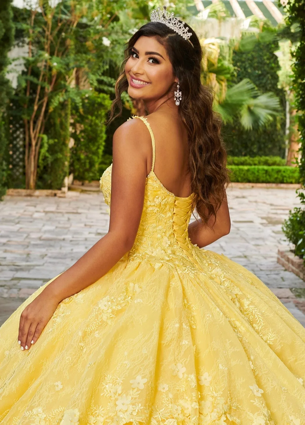 Vestidos de Quinceañera de Charro amarillo, vestido de baile, tirantes finos, tul, encaje, flores hinchadas, dulces de México, 16, 15 años