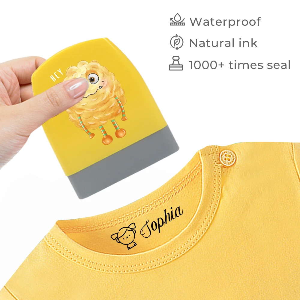 Cartoon Cute Animals Little Monster Children\'S Clothes Stamp Seal Kids Personalized Stamps Label Stamp, Waterproof Labels