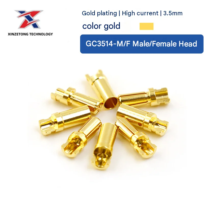 Amass GC3514-M/F Genuine 3.5mm Gold-Plated Banana Plug (Motor/ESC/Multirotor Connector) – RC Model Accessory