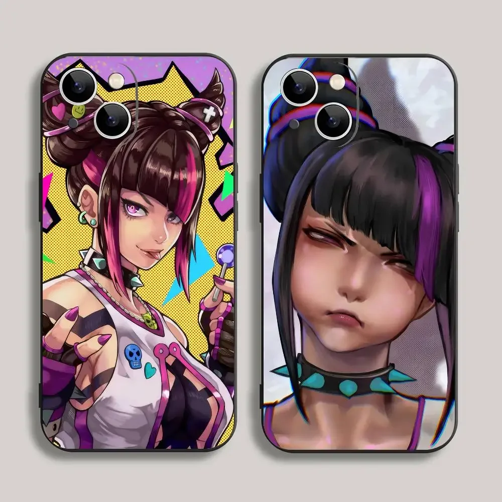 AAA Cool Girl Collection Juri Han Cute Phone Case Black Silicone Soft Shell For IPhone 17 16 15 14 13 12 11 Air Pro Max Plus