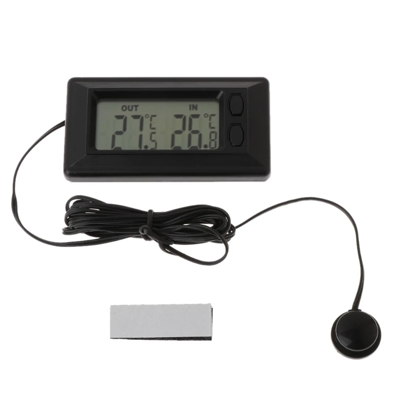 Auto Car LCD Digital Display Thermometer Work with 1.5m Cable Vehicles Durable