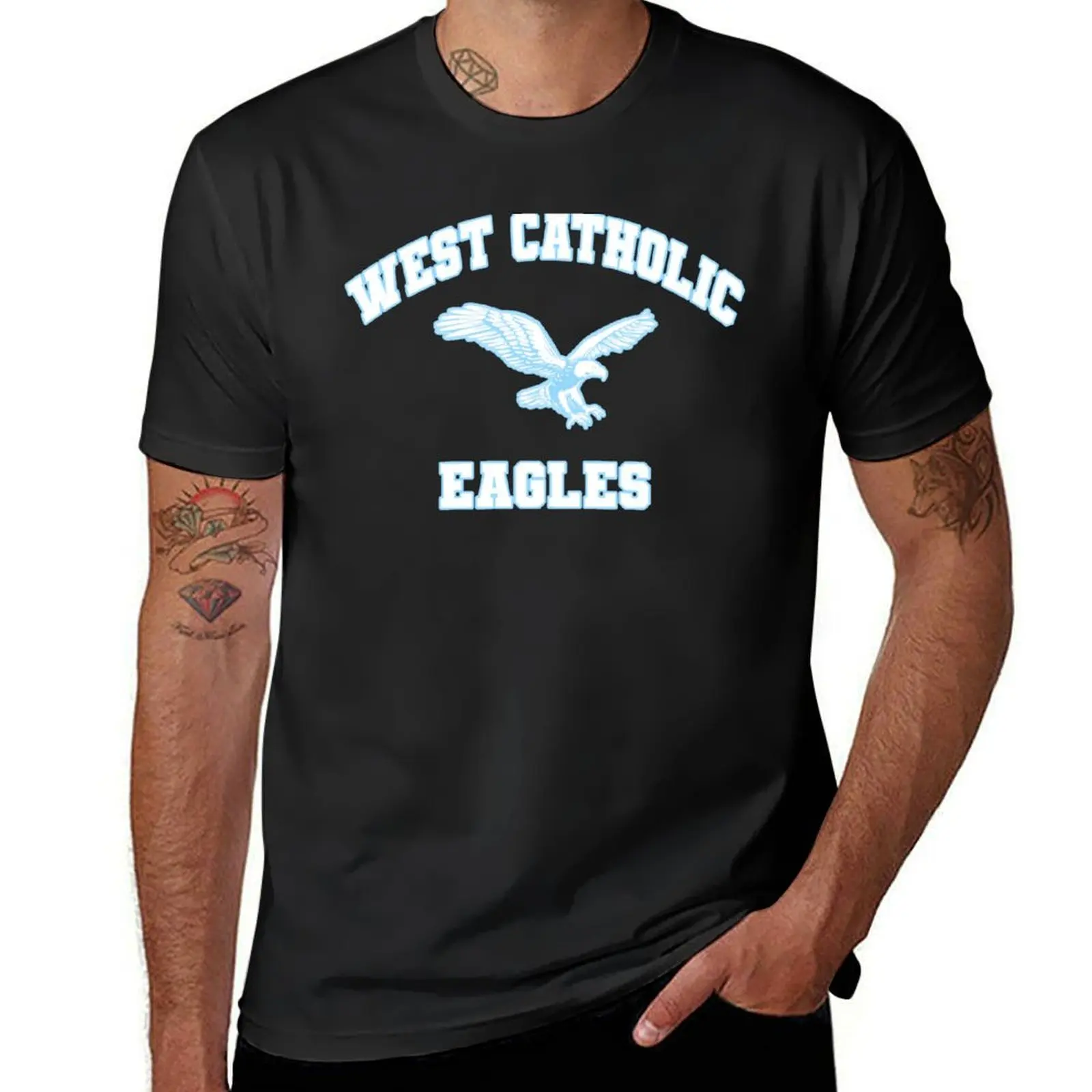 CYO Vintage West Catholic Eagles (Blue) T-Shirt tops customs design your own summer top sublime clothes for men