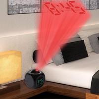 Creative LCD Digital Projection Laser Alarm Clock Display Function Clock Home Time Decor Voice Temperature Table Report I2L6