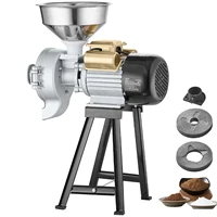 SucceBuy Electric Grain Mill Grinder 3000W Spice Grinders Commercial Corn Mill with Funnel Cereal Wheat Grinders Dry&Wet Grinder