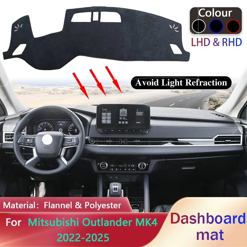 

Коврик на приборную панель автомобиля для Mitsubishi Outlander GM GN ZM MK4 IV 2022 2023 2024 2025 Солнцезащитный коврик Dashmat Чехол Коврик Аксессуары