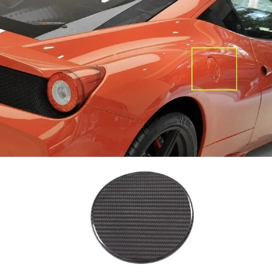 Real Carbon Fiber Car Fuel Tank Cap Trims Cover Panel Fit For Ferrari 458 2011 2013 2014 2015 2016