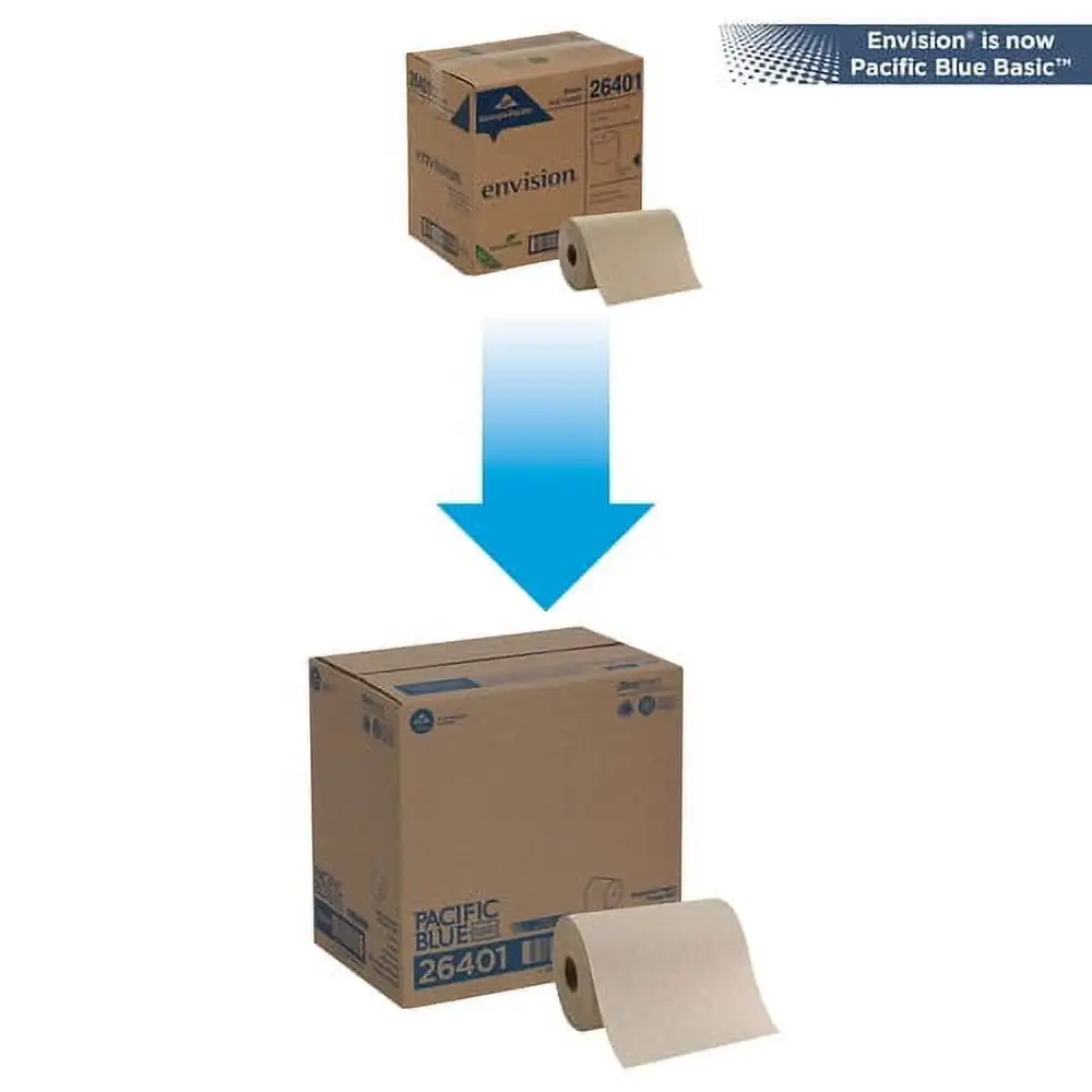 Georgia Pacific Blue Basic Recycled Paper Towels, 26401, Brown, 12 Count