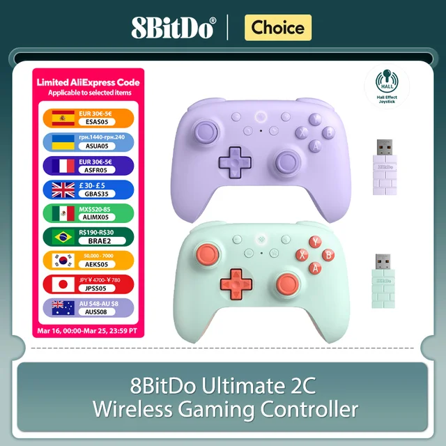 Bezprzewodowy kontroler gier 8BitDo Ultimate 2C do komputerów PC, Windows 10, 11, Steam Deck, Raspberry Pi, akcesoria do gamepadów z systemem Android