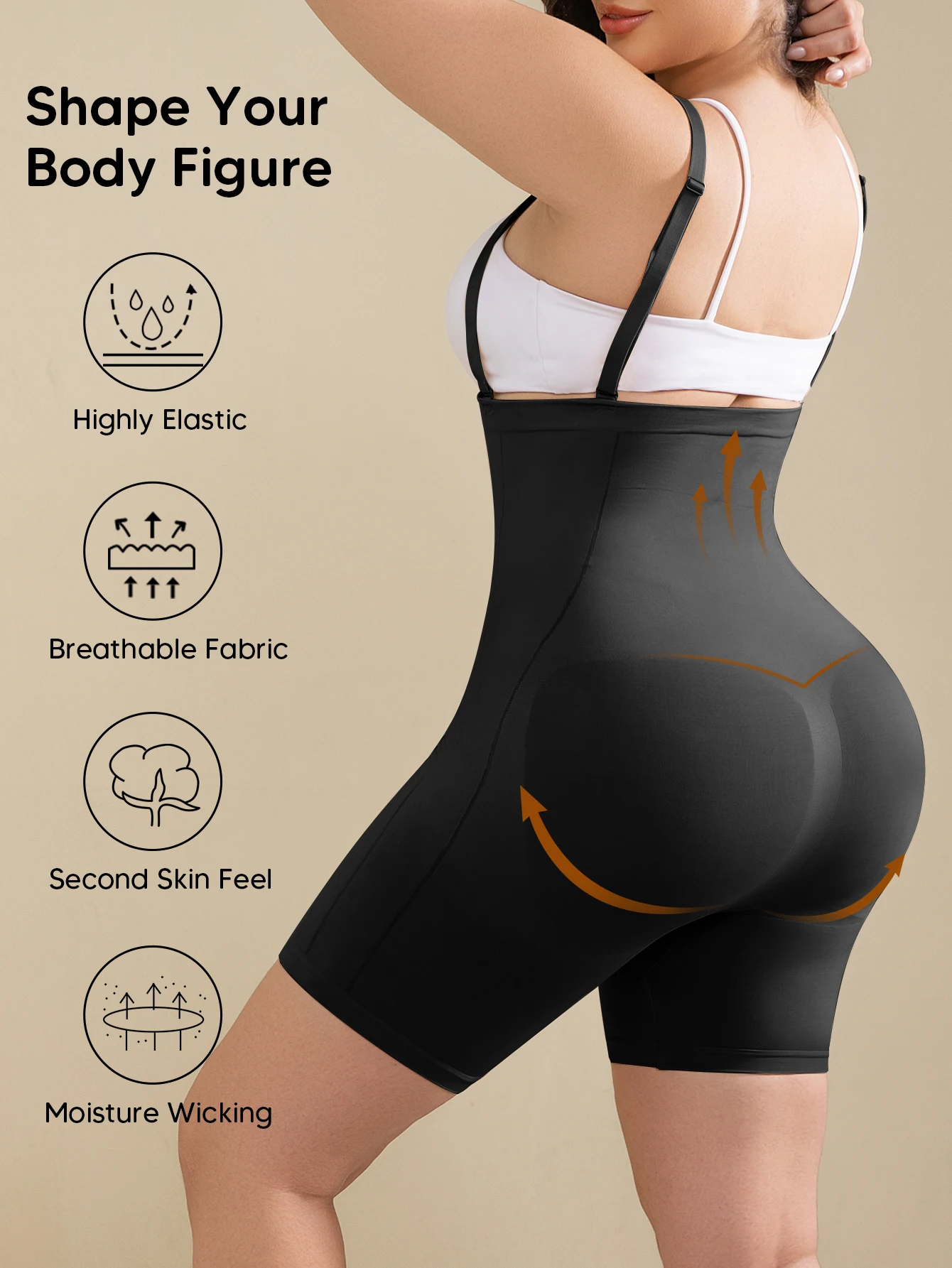 Open Bust Shapewear Tummy Control Bodysuits for Women Seamless Compression High Waisted Body Shaper