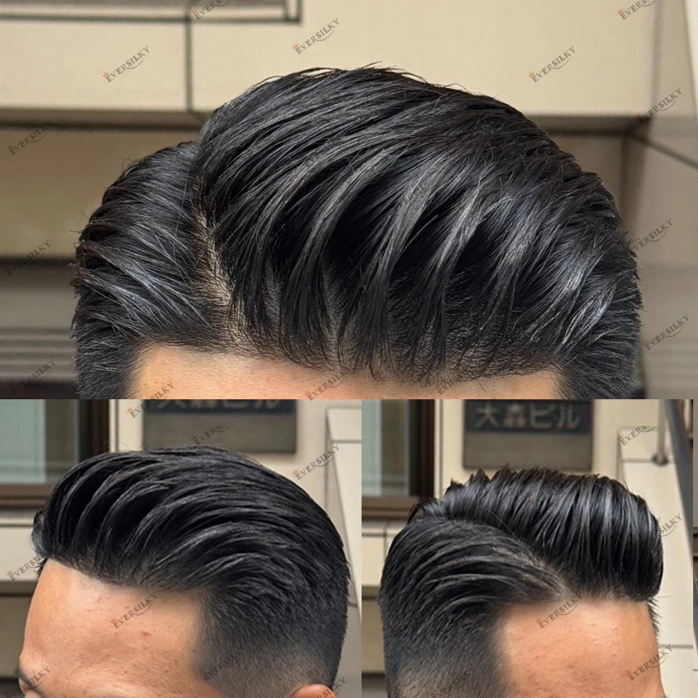 

Australian 100% Human Hair Lace&PU Hair Replacement System Cheap Virgin Hair Capillary Prosthesis for Hairloss Easy Install Wig