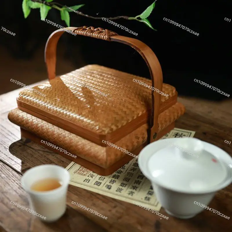Chinese Handmade Bamboo Basket Carrying Box
