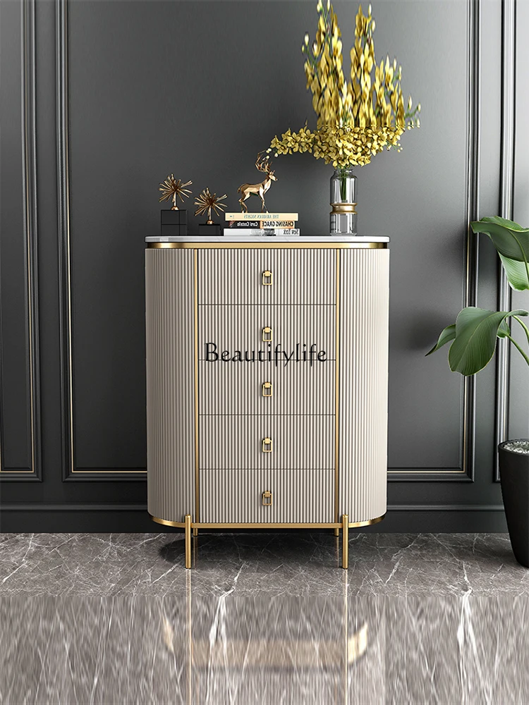 Light Luxury and Simplicity Post-Modern Home Curio Cabinet Marble Storage Three Or Four Bucket Locker