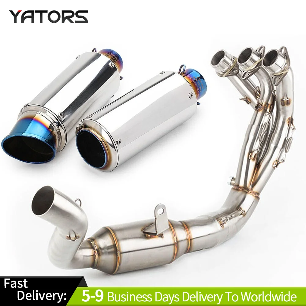 

For Yamaha MT-09 FZ09 2021-2024 Header Exhaust Pipe Slip On 51mm Muffler Tips Exhaust Systems