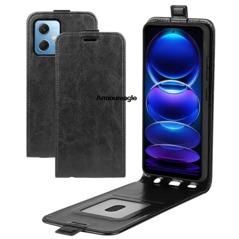 black vertical flip pu leather case guard on for xiaomi redmi note 13 pro plus 5g 12 11t pro plus 11e 11s 1110s 9s 9 8 2021 8t