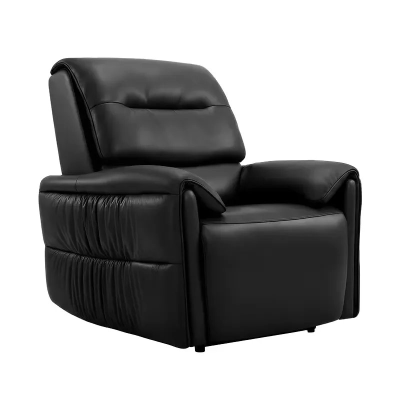 Luxury SL Track Massage Sofa with Soft Cowhide Leather Intelligent Home Seaside Sunset Design for Family Relaxation