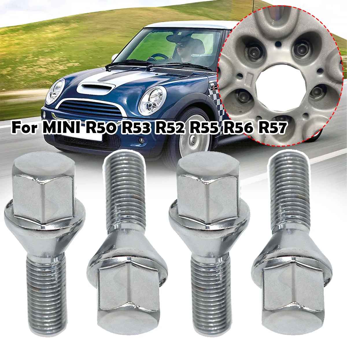 

4/5pc Car Wheel Tyre Bolt Screw Replace Longer 36131117191 For MINI R50 R53 R52 R55 R56 R57 Cooper 1 Series E81 E87