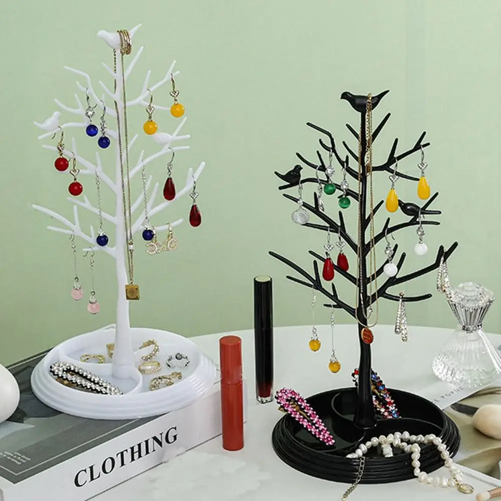 Tree Shaped Jewelry Display Stand Simple Style Plastics Earrings Display Stand Stable Chassis Removable Necklace Holder Home