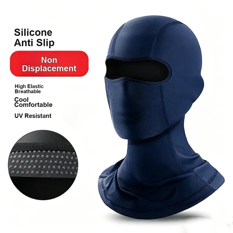 Cycling Sunscreen Face Mask Motorcycle Liner Head Cover Full Face Non-shifting Ice Silk Lightweight for Outdoor Use Men