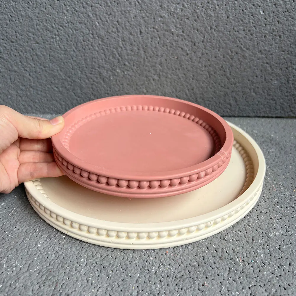 Retro Round Bubble Concrete Tray Silicone Mold DIY Epoxy Resin Gypsum Cement Home Decor Terrazzo Pallet Mold