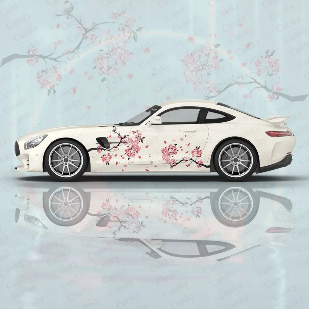 

Cherry Blossom Bird Car Body Sticker Itasha Vinyl Car Side Decal Sticker Car Body Sticker Car Decor Sticker Car Protective Film