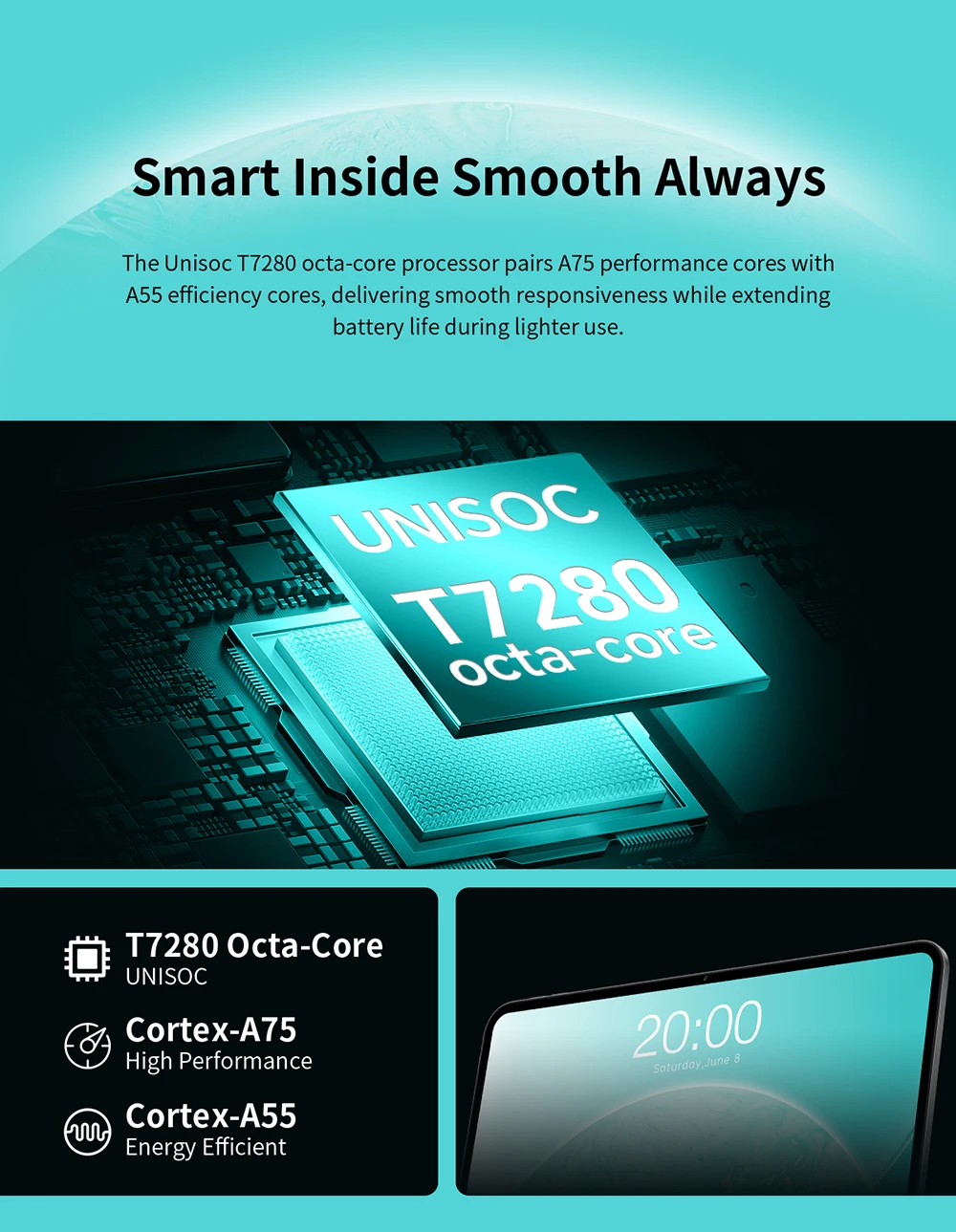 Odea A13 Tablets PC 13.4 inch 8GB RAM(+12GB Virtual) 128GB ROM FHD 8000mAh Unisoc T7280 Octa-Core Android 15 4G LTE