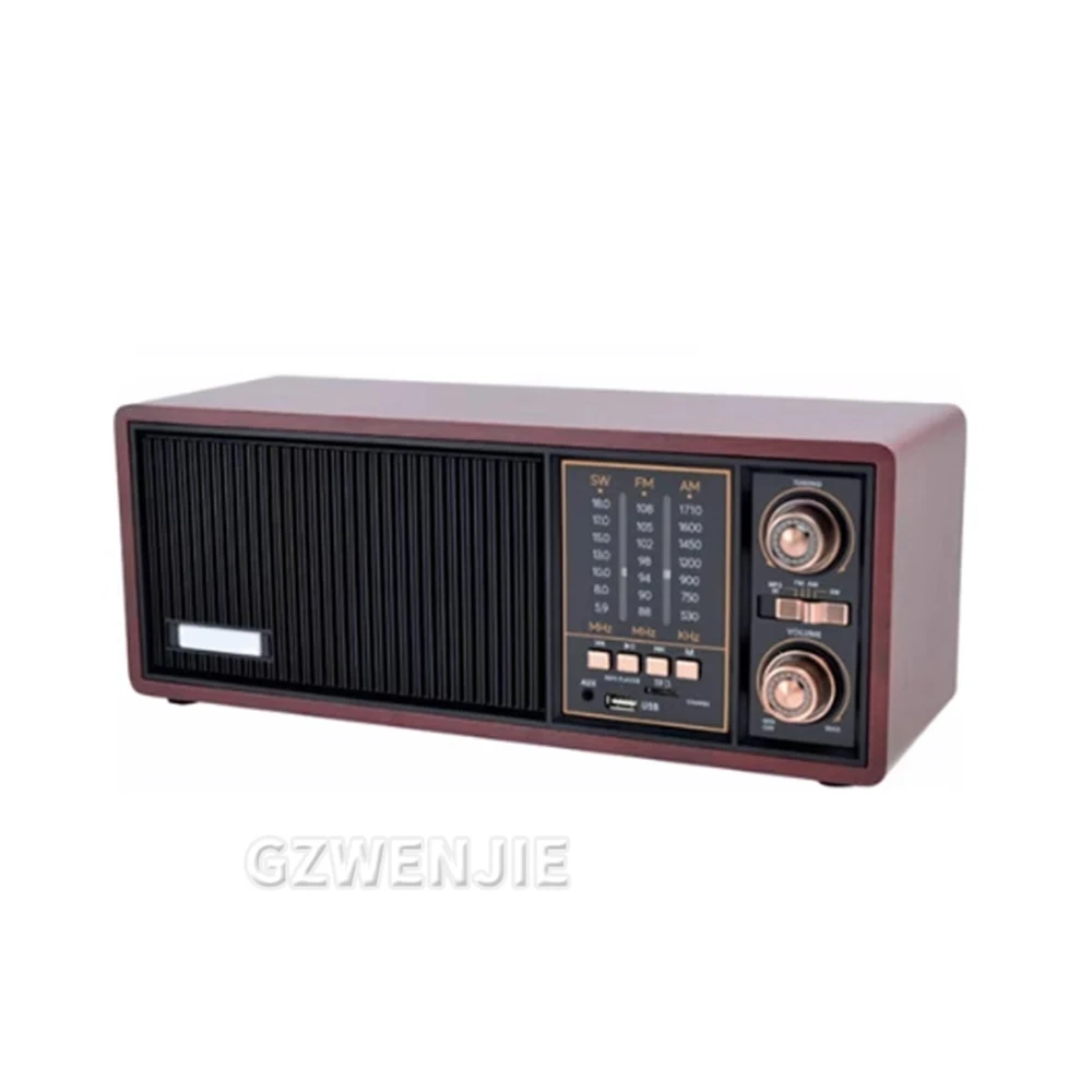 Retro Home Holz Hifi Bluetooth Radio Lautsprecher USB Stereo MP3 Musik Player Lautsprecher Am Fm Sw Multiband Tragbare Radio