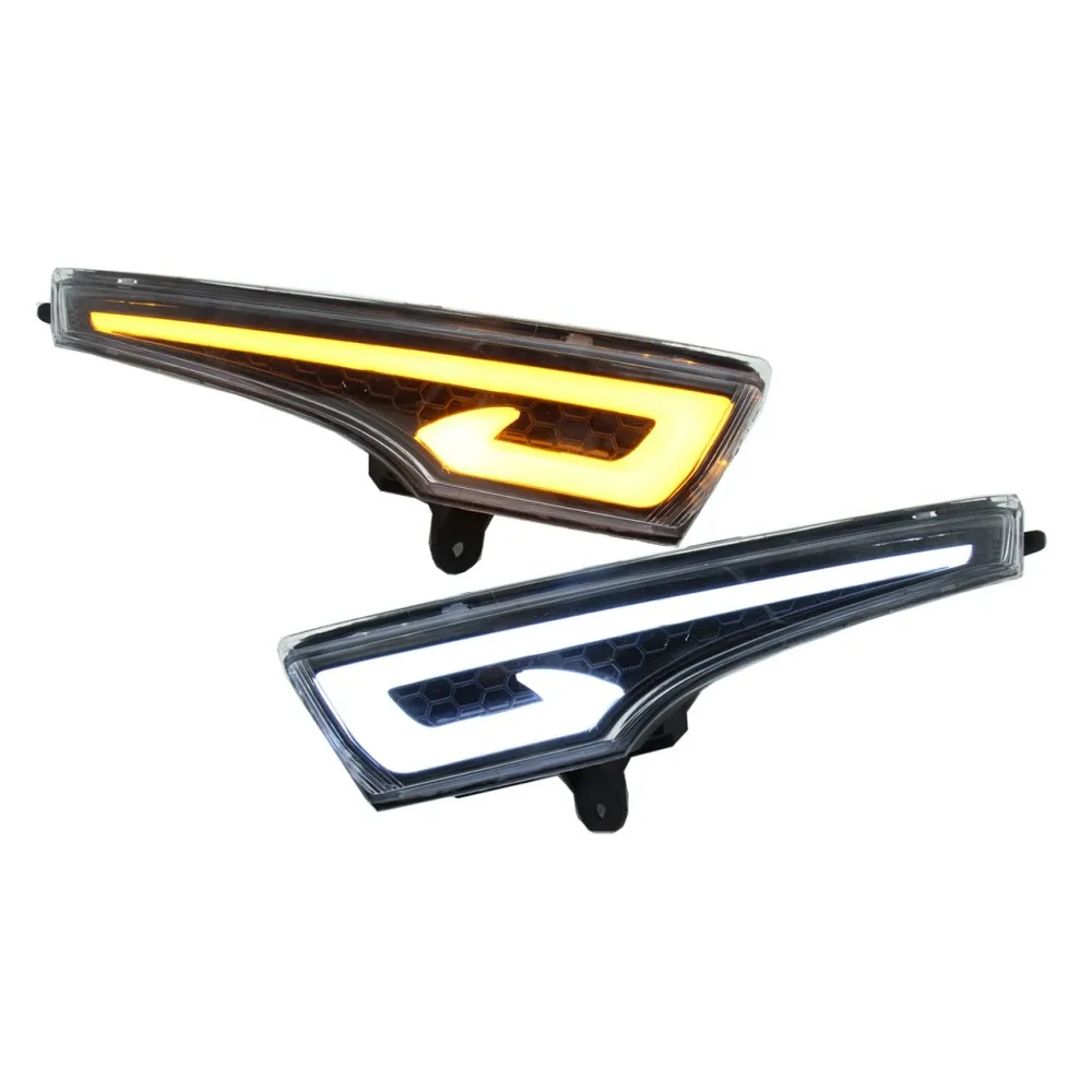 July King LED Daytime Running Lights case for Nissan Teana Altima L33 2013-2016, LED Light Guide DRL + Yellow Turn Signals Light