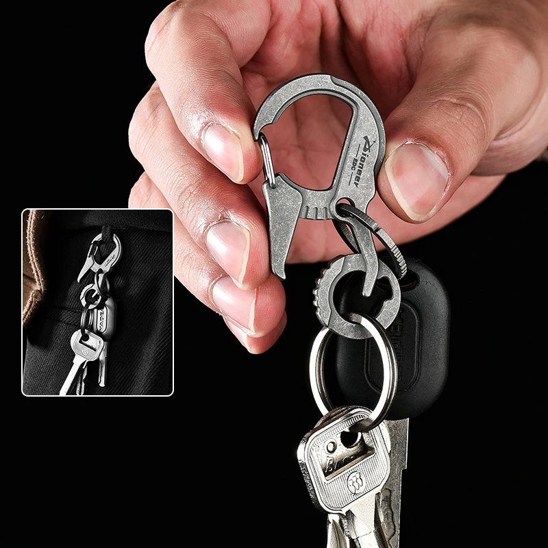 Stainless Steel Multifunctional Keychain EDC Pendant Bottle Opener Keyring Tools