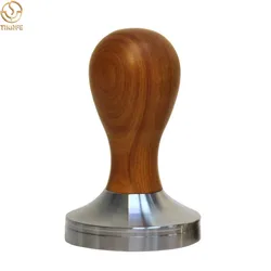 51/53/58/mm Coffee Tamper Barista Espresso Maker Grinder with 304 Stainless Steel Base Solid Wooden Handle  مطحنة القهوة