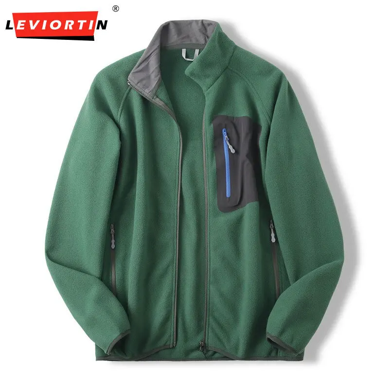 

Men's fashionable versatile stand up collar fleece jacket, difficult to find outdoors, lightweight, fast, warm and loose jacket