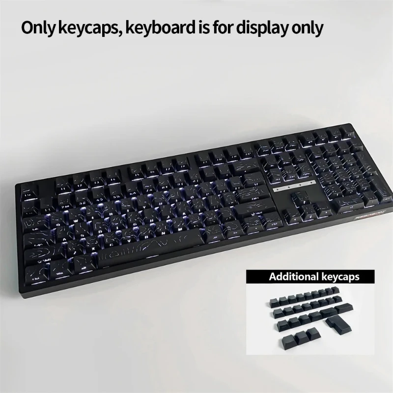 Capuchons de touches Contour noir 4.0, hauteur originale, plus de 130 touches, bicolore, petit ensemble complet de fissures lumineuses pour commutateurs MX, clavier mécanique