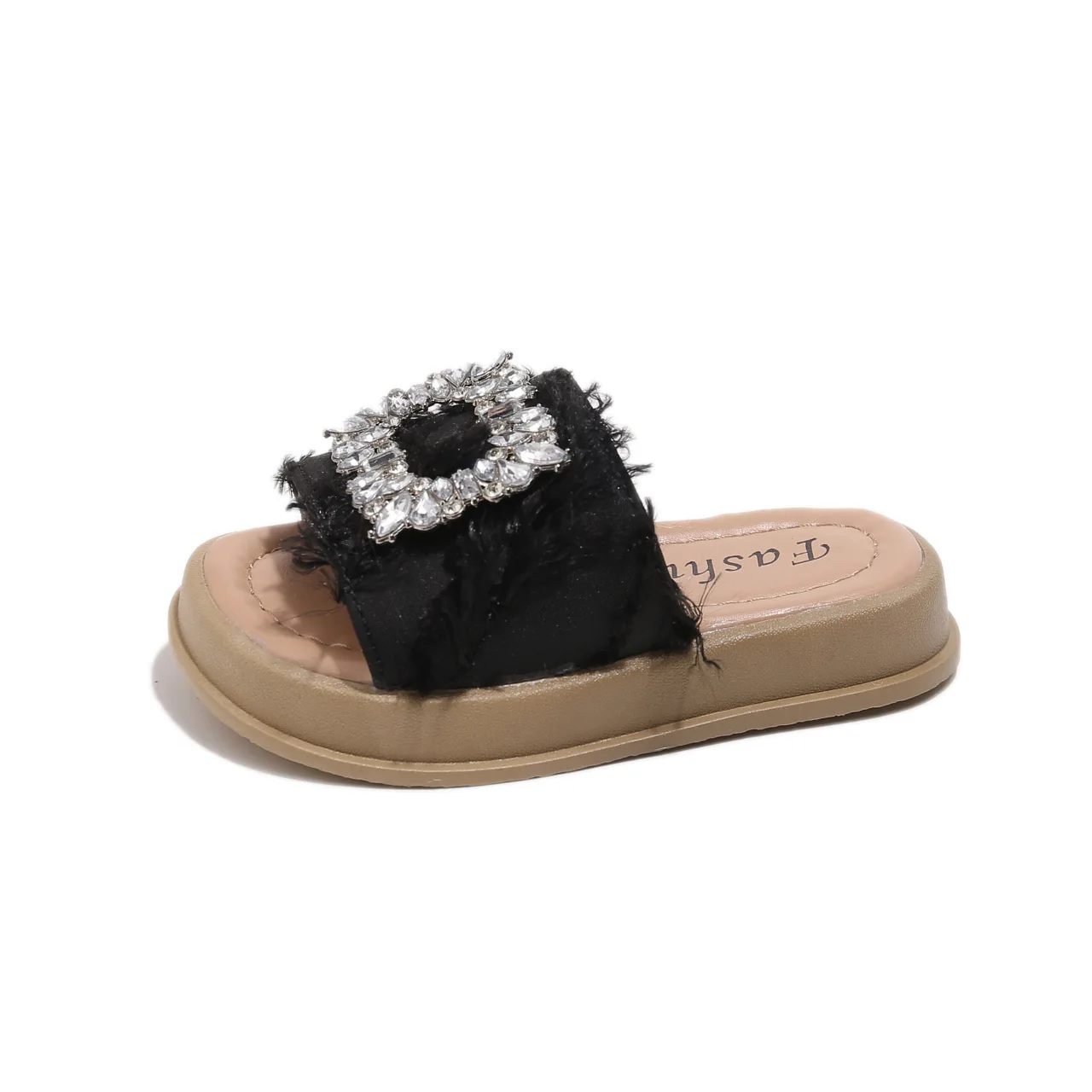 

Girl Sandal 2025Summer New Water Diamond Button Women Shoe Fashion Girl Slipper allmatch Women Sandals Soft sole kid Shoeтапочки
