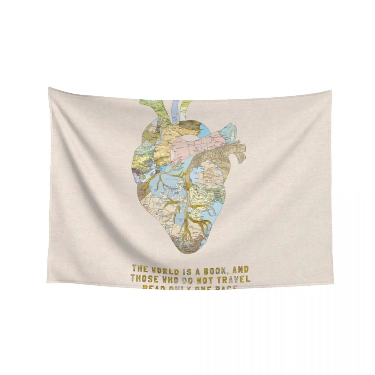 

A Traveler's Heart + Quote Tapestry Wall Decor Bed Room Decoration Anime Decor Tapestry