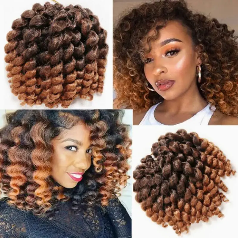 8 Zoll gelocktes, federndes Crochet-Haar, Jamaican Bounce Crochet-Haarflechten – Detail 3