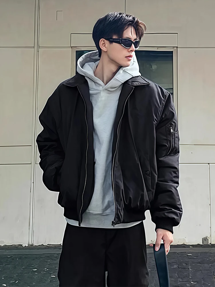 

Мужская куртка Bla American Pilot Jaet в бейсбольном стиле с отложным воротником, весенне-осеннее хлопковое пальто, теплая верхняя одежда для активного отдыха