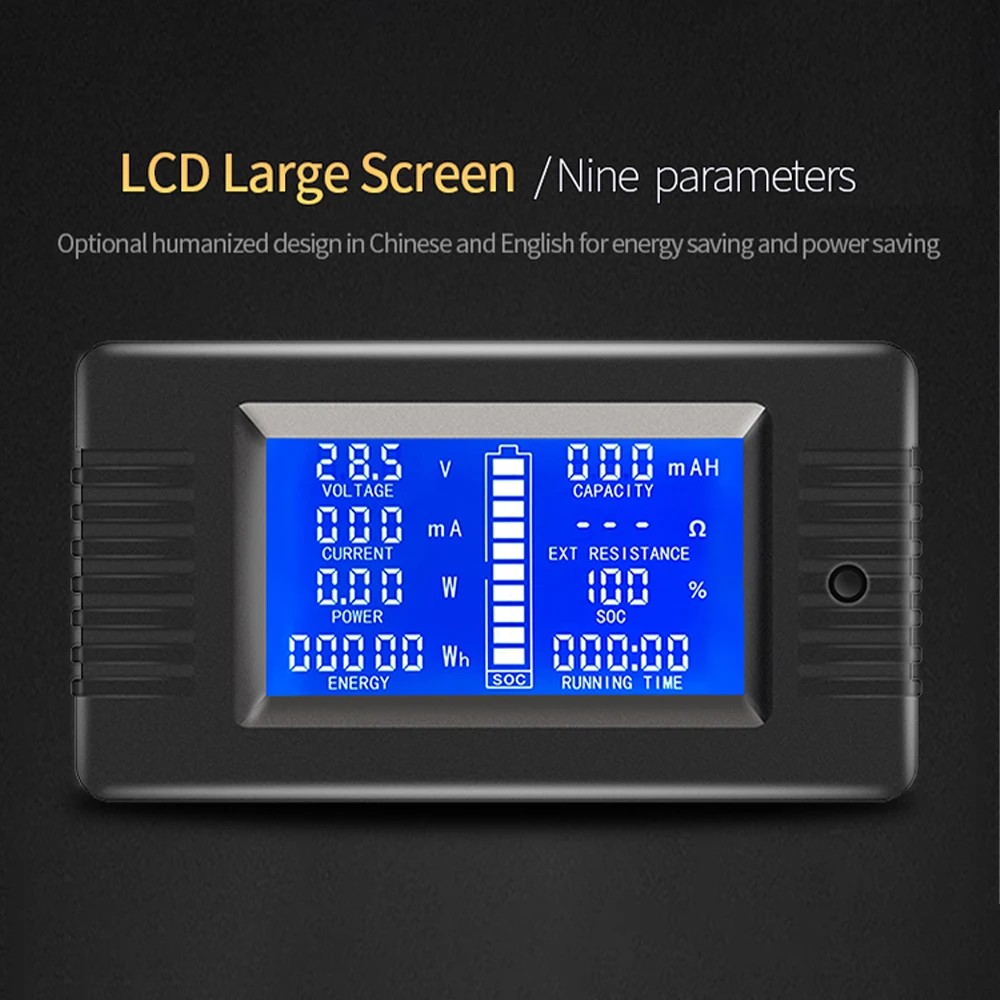 PZEM-015 100A 200A 300A Digitaler Batterietester Amperemeter Voltmeter Leistungskapazitätsmesser Ladeanzeige mit Shunt