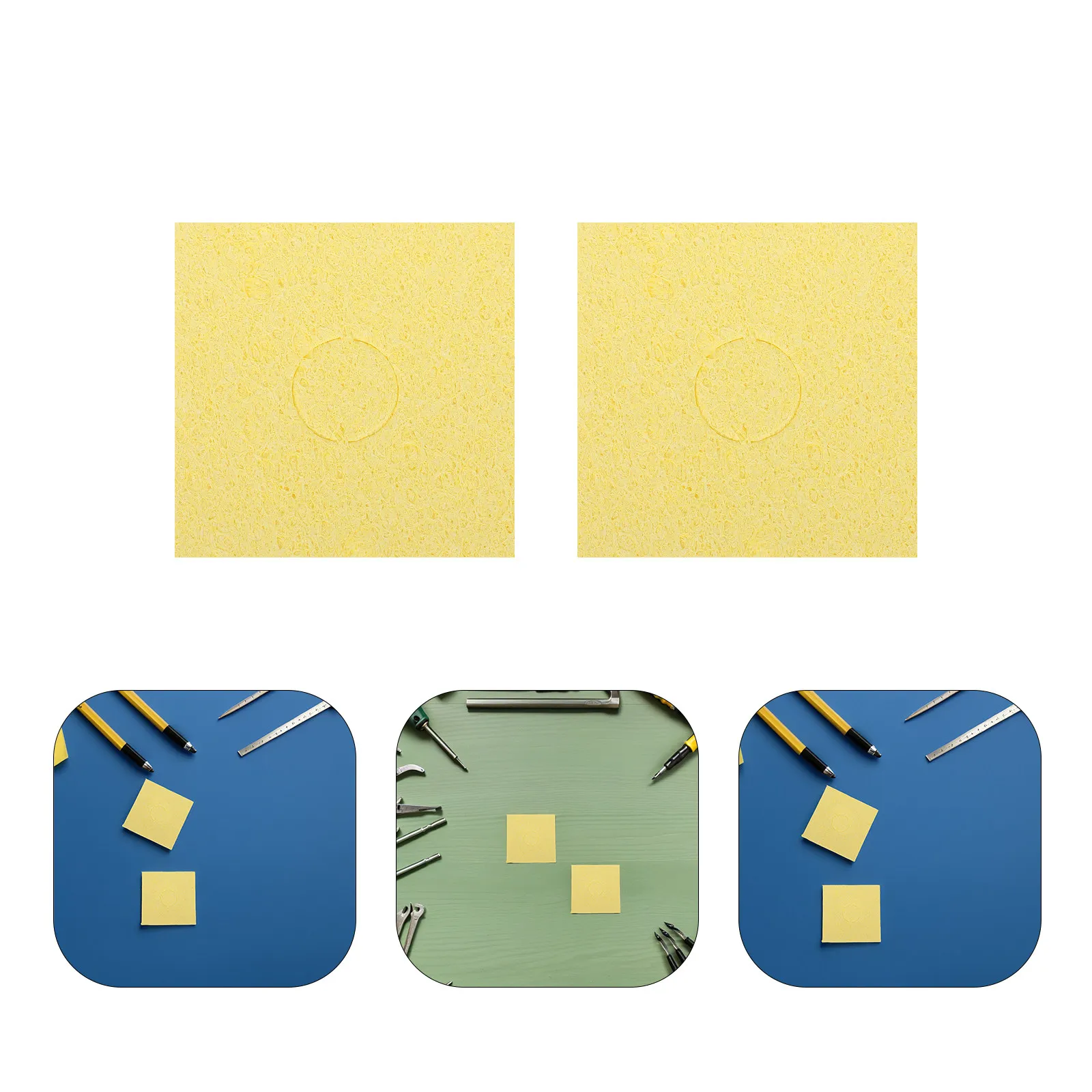 

50Pcs Soldering Iron Sponge Heat Resistant Square Pads 60x60x10mm Yellow Soldering Tip Cleaner Solder Station Sponge Repair Tips