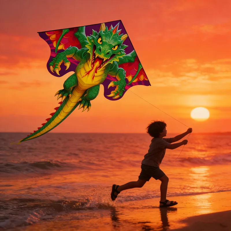 Cerfs-volants Dragon volant pour enfants, tissu professionnel, cerfs-volants en nylon ripstop, usine de jouets de plein air, ligne de cerf-volant de plage de sport