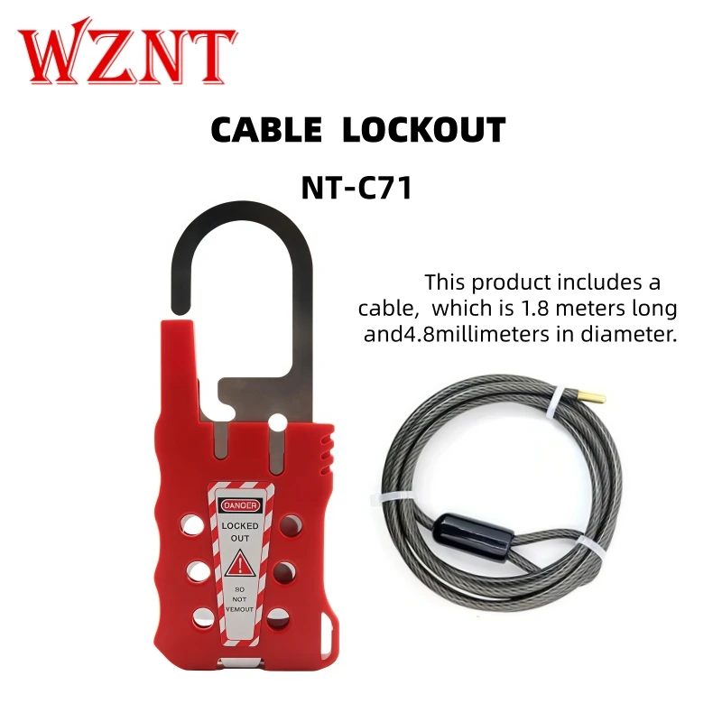 NT-C71 Industrial adjustable buckle stainless steel cable lock valve shutdown 4.8MM * 1.8M safety cable lock